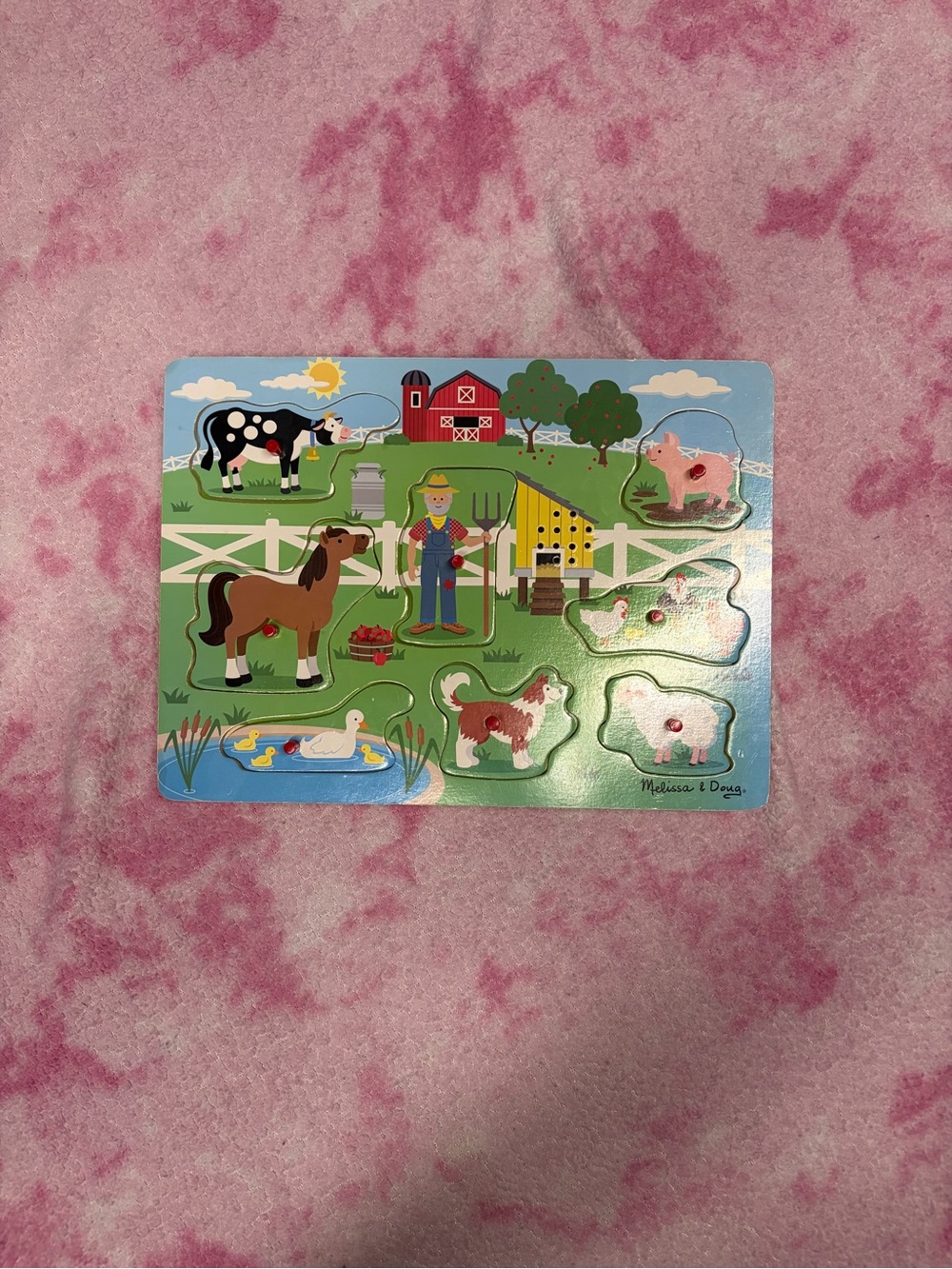 Melissa & Doug Old MacDonald’s Farm See & Hear Sound Wooden Puzzle 8 Pieces